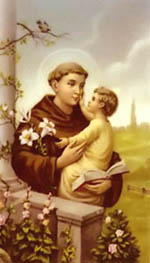 A sentimental holy card of St. Anthony